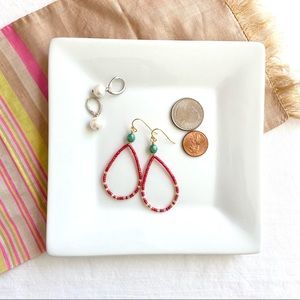 Brand New Handmade Seed Bead Hoop Earrings